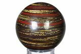 Polished Tiger Iron Stromatolite Sphere - Billion Years #316053-1